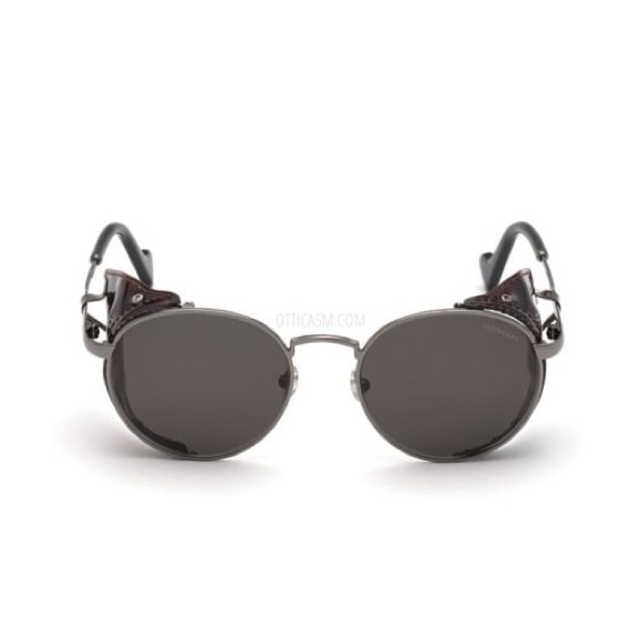 MONCLER BLAZON ANTHRACITE ROUND POLARIZED UNISEX SUNGLASSES ML 0182 - Picture 8 of 8